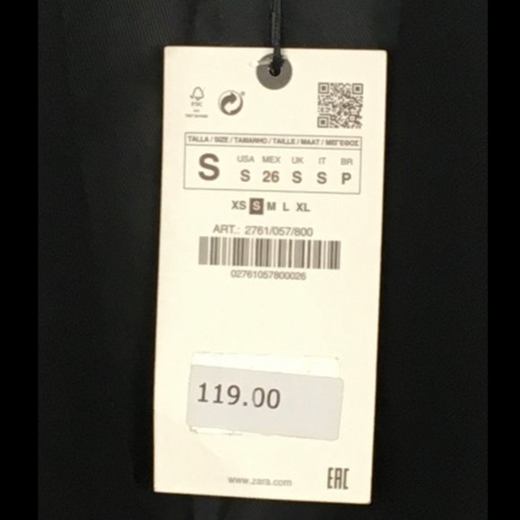 Zara Black Single Button Blazer New with Tags Sz S - Picture 3 of 10